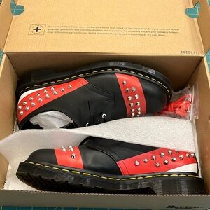 LN dr martens black red studded shoes size 41
